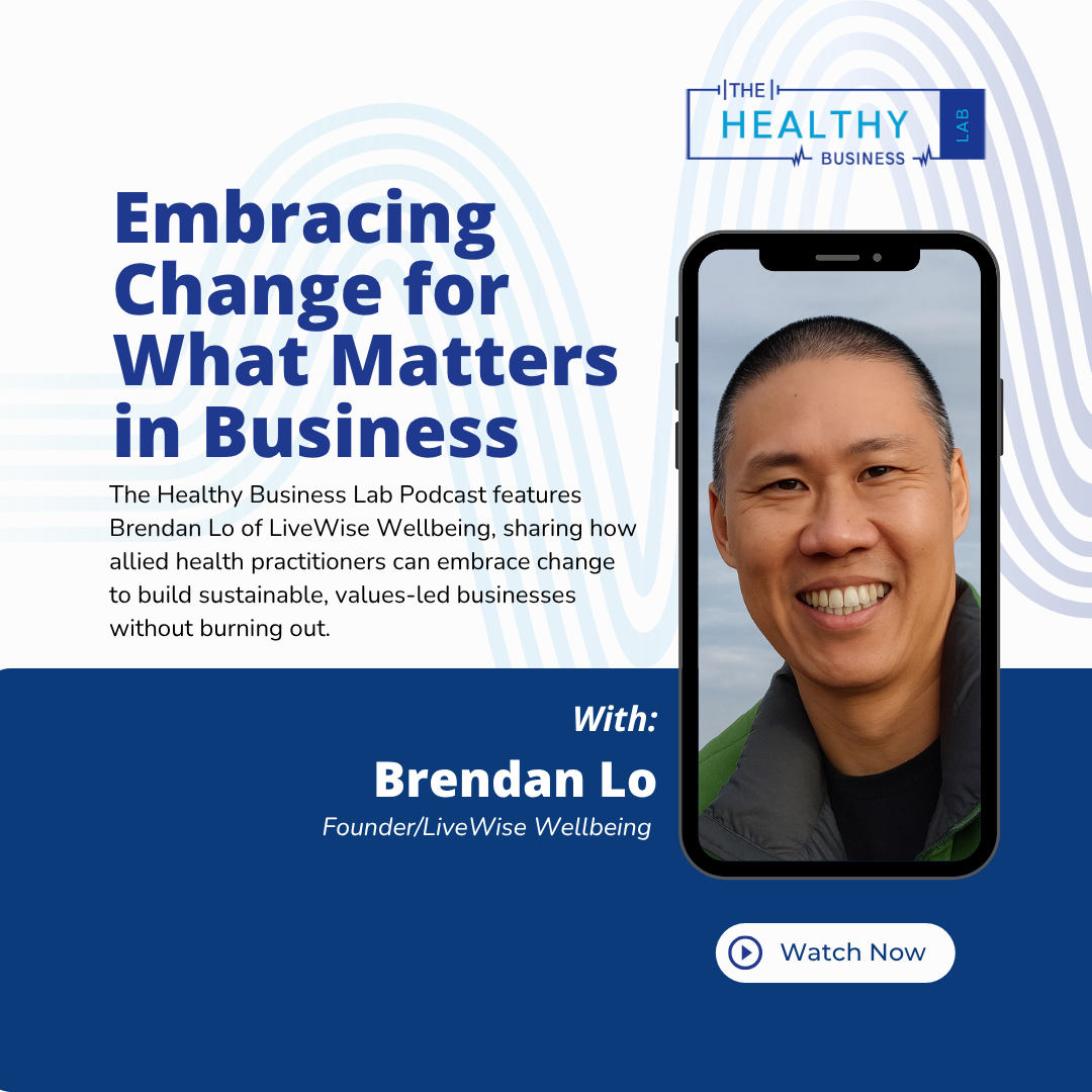 Brendan Lo discussing business insights on the Healthy Business Lab podcast