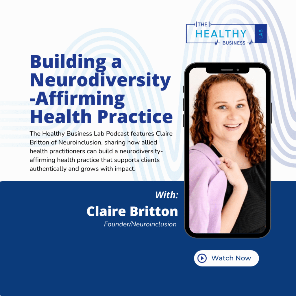 Claire Britton on The Healthy Business Lab Podcast Episode 16